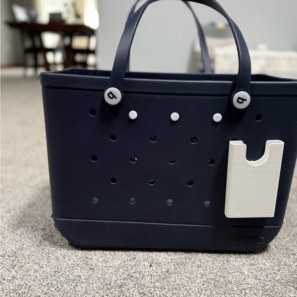 BOGG BAG Blue and White Tote with Structured Design